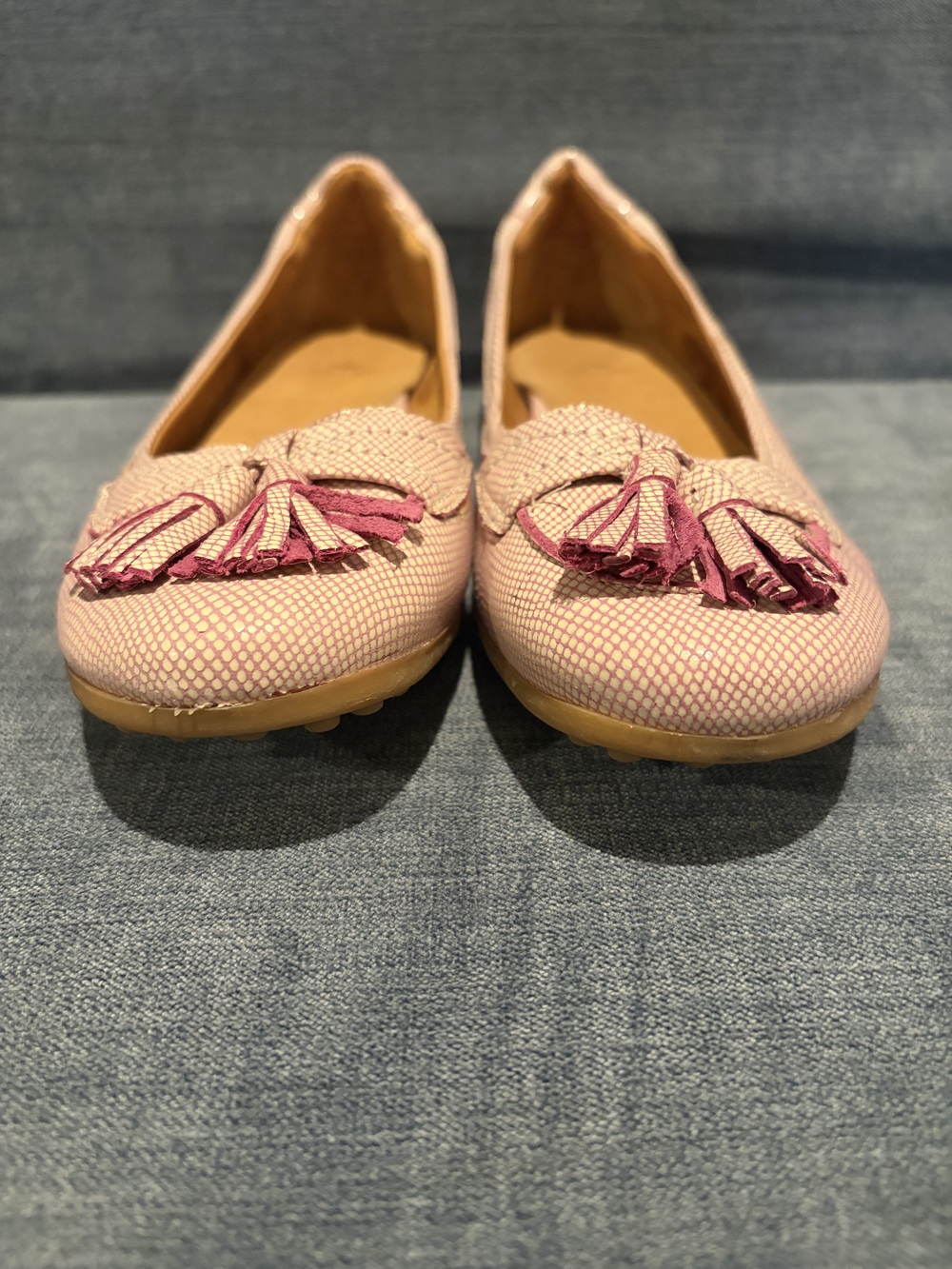 Peter Millar Pink Textured Tassel Loafers